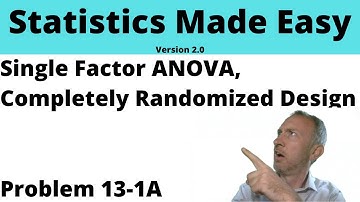 Statistics Module 13 V2 - Single Factor ANOVA, Completely Randomized Design, Problem 13-1A