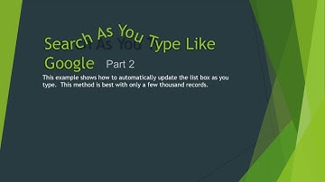Search As You Type Like Google ( MS Access Tutorial ) Part 2