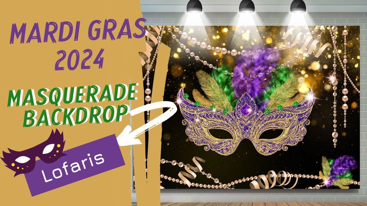 Glitter Masquerade Carnaval Happy Holiday Backdrop