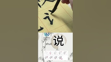 学习写汉字“说/Say”learn to write chinese characters