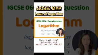 [ Logarithm ] Multiplcation Law | GCSE • MYP exam question #math #maths #mathematics