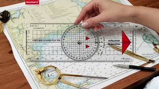 Isomars Portland Course Plotter & Brass Divider Set | Marine Navigation & Chart Plotting Tools