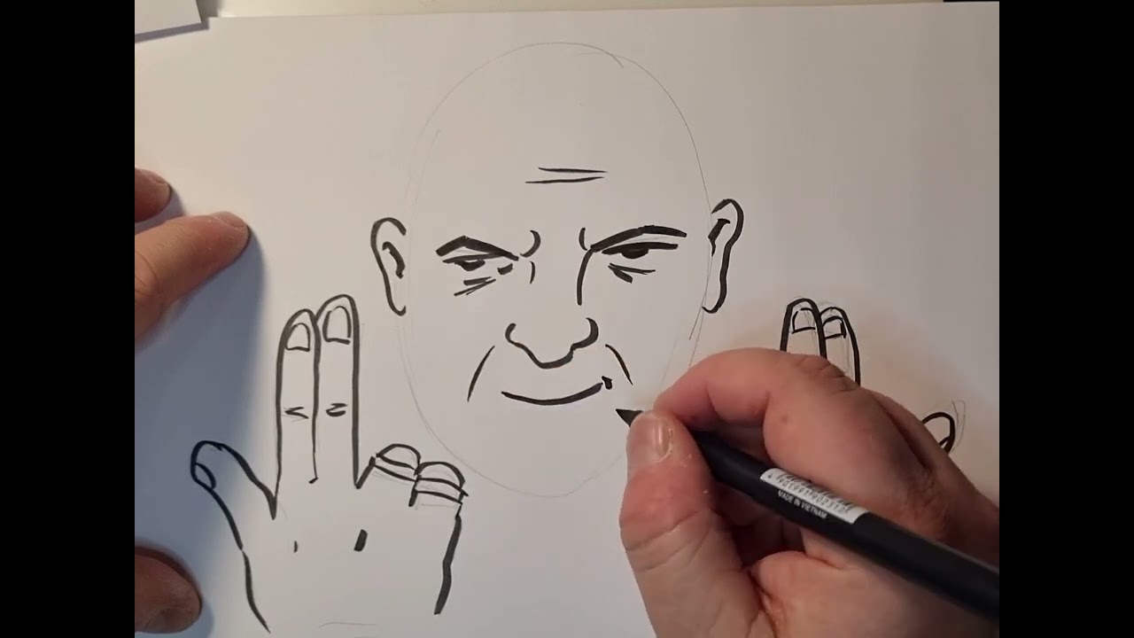 Le chanteur.Jul dessine à main levée