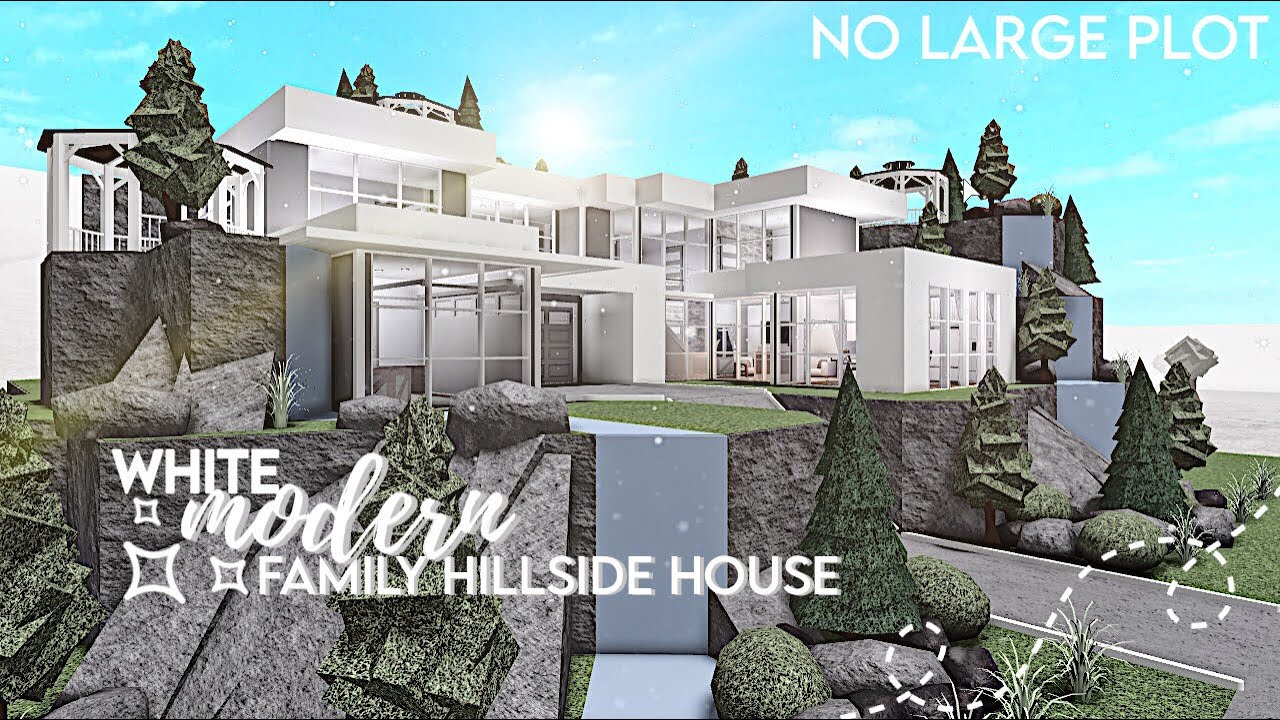 Roblox Bloxburg Blush Modern Aesthetic Family Hillside Mansion 2 Story Build Tour Youtube - roblox mansion bloxburg 200k