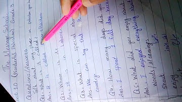 GRADE 3: English: Unit 10 Questions Answers/The Message School Sialkot Afaq Syllabus