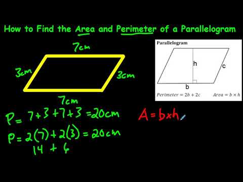 Video: How To Find The Area And Perimeter Of A Parallelogram