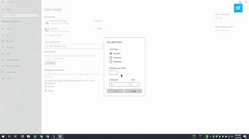 How to set a data limit for a WiFi connection on Windows 10