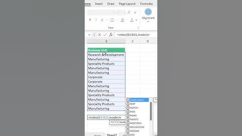 Excel Formula to Find the Most Repeated text or number #shortvideo #excel #exceltips #shortvideo