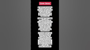 "Understanding the wait() Method in Java Threads: Conditional vs Unconditional Wait | Core Java "