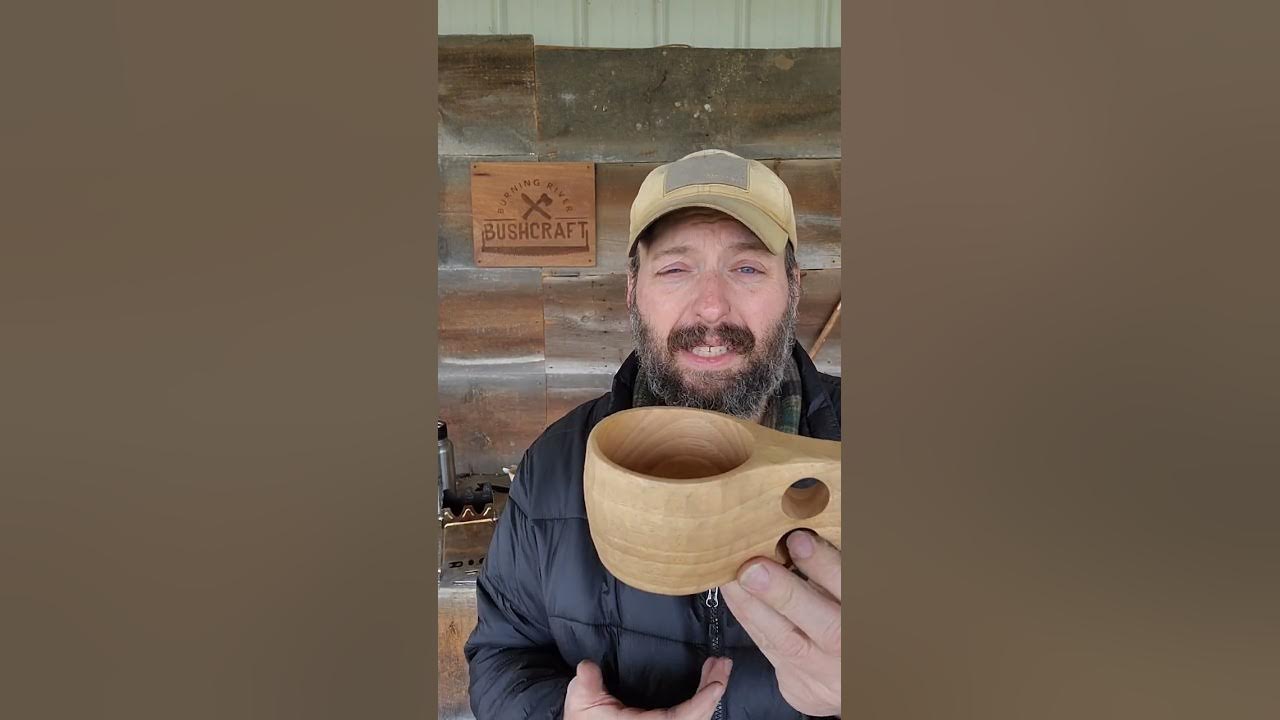 How To Make a WOODEN Cup KUKSA from BIRCH BURL into the FOREST without  Power TOOLS 
