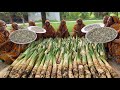 Shrimp &amp; Giant Taro Root Recipe - Dry Curry Cooking with Maan Kochu &amp; Chingri - Village Food