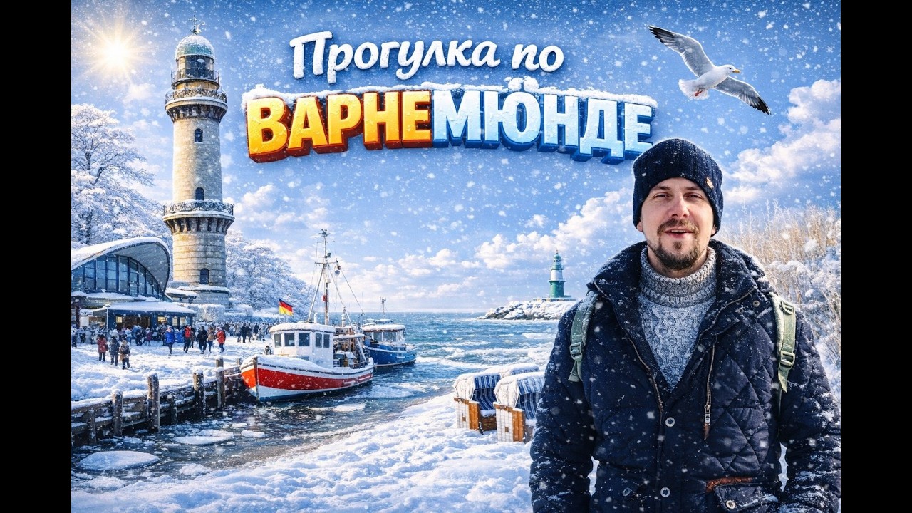Зимняя прогулка по Варнемюнде | Северное море, снег и атмосфера Германии