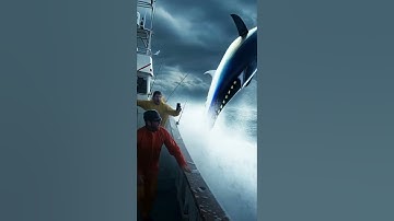 082  The Giant Blue Fish – Unreal Monster Leaping from the Stormy Ocean! #shark #horror #scary