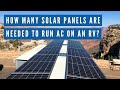 How many solar panels are needed to run AC on an RV?