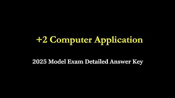 Plus Two Computer Application Model Exam Answer key