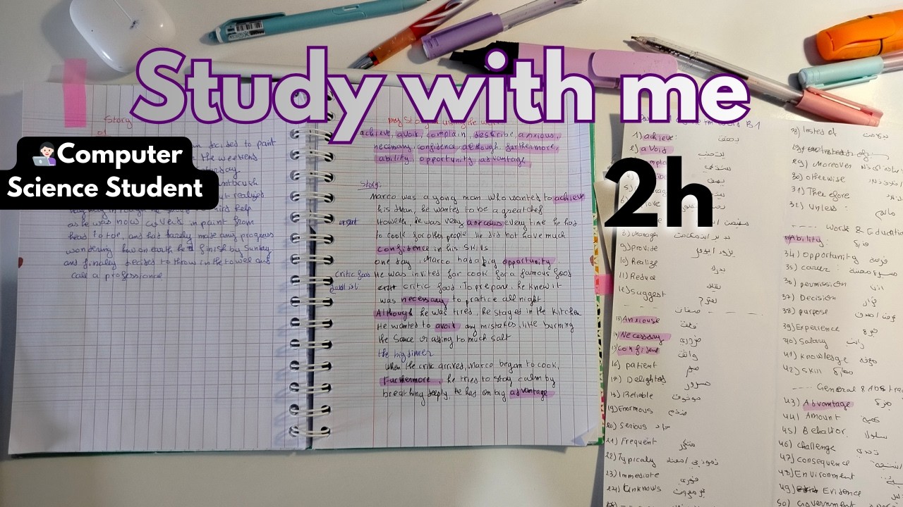 Study With Me 1.5 Hours  Computer Science Student | IELTS English