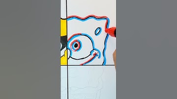 how to draw SpongeBob drawing glitch effect #ytshort #art #drawing #howtodraw #posca #shorts