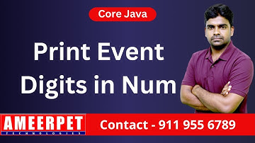 Program to Print Even Digits in the given number | By Srinivas | Ameerpet Technologies