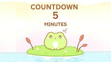 5 mins 4K Cute Timer Animated cute [frog aesthetic forest] sounds. #5minstimer