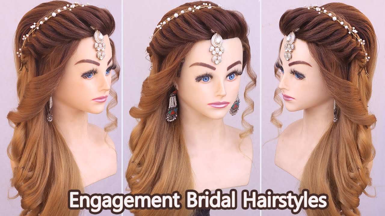 Latest Hairstyles for Engagement for Brides to Complement Your Lehenga Look