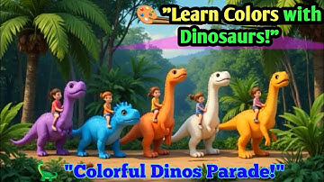 "Learn Colors with 10 Colorful Dinosaurs | Educational Cartoon for Kids" |color song for kids