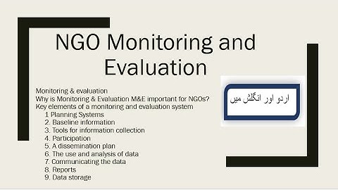 NGO monitoring and evaluation part 1 in Urdu with Examples