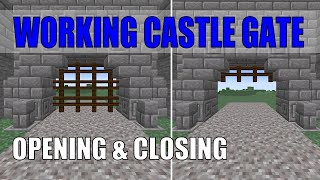 Minecraft Medieval Castle Gate Tutorial | Easy Redstone Working Castle Door