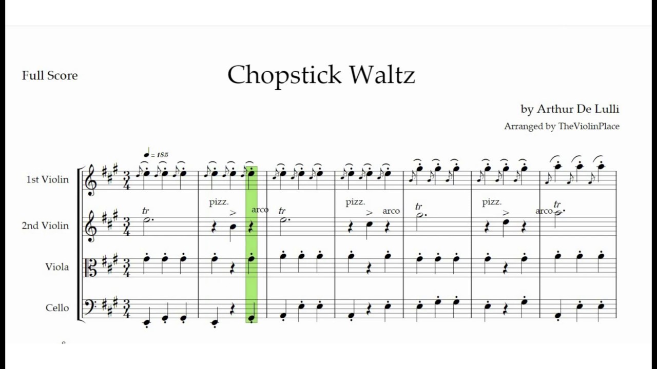 The Chopstick Waltz String Quartet Free Sheet Music YouTube