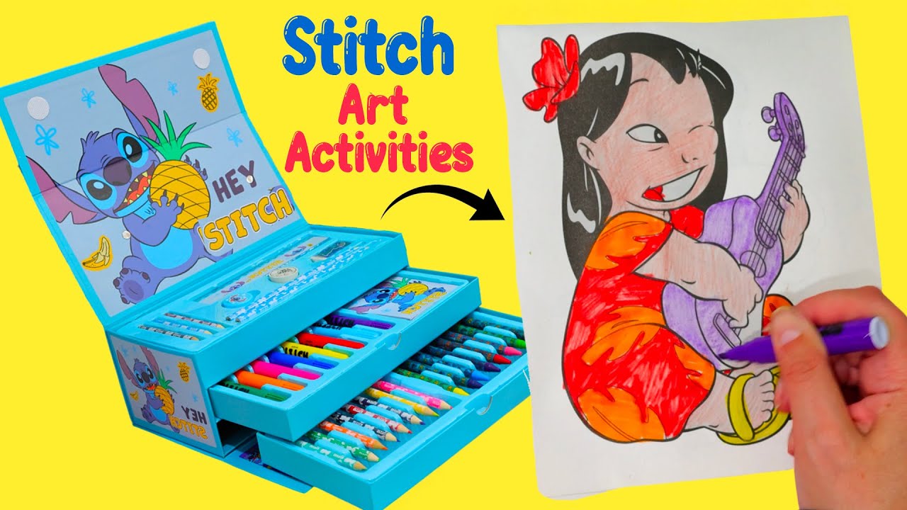 Lilo and Stitch Coloring Activities with Markers, Crayons, and Colored Pencils