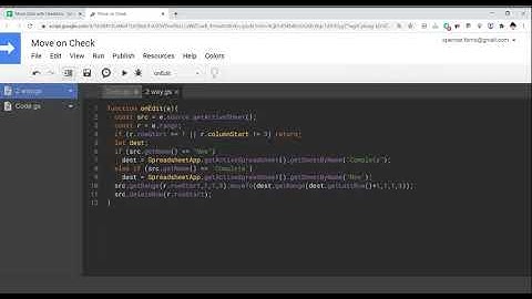 Google Sheets: Move Entire Row with Checkbox 2-way