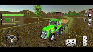 Farming tractor driving