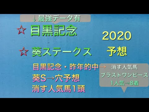 【競馬予想】 目黒記念 葵ステークス 2020 予想