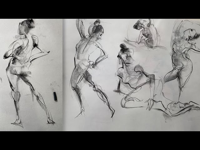 Figure Drawing Exercise: 5 minute Poses 