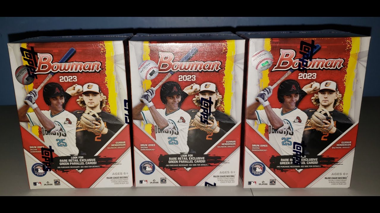 (3) 2023 Bowman Baseball Blasters Best 3 boxes yet. We hit some ink