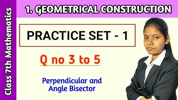7th standard maths lesson number 1 practice set 1 | angle bisector Question 3 to 5
