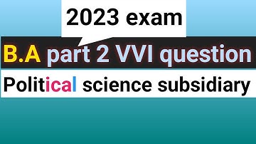 BA part 2 political science subsidiary important question bihar University exam 2023 question