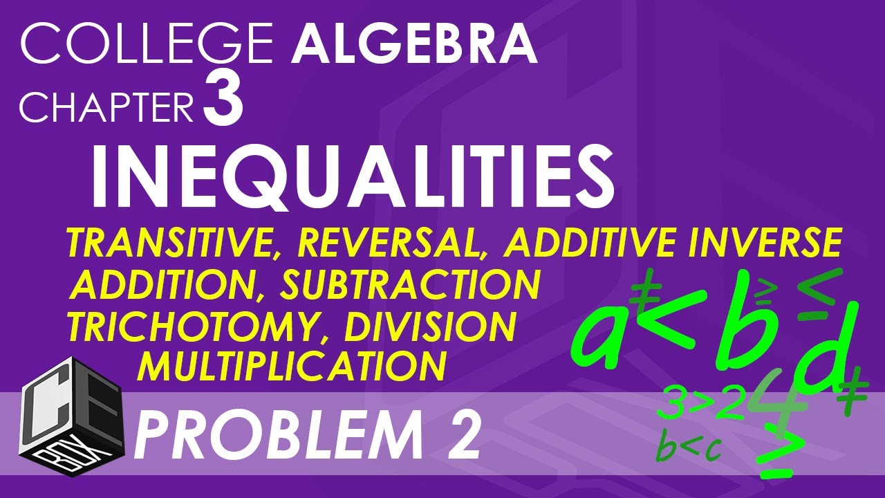College Algebra Chapter 3 Inequalities Problem 2 (PH) - YouTube