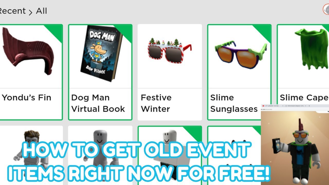 How To Get Old Event Items Right Now For Free Youtube - roblox free old event items