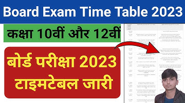 UP Board Exam Time Table 2023 | UP Board Class 10th &12th Scheme 2023 | UP Board Time Table 2023