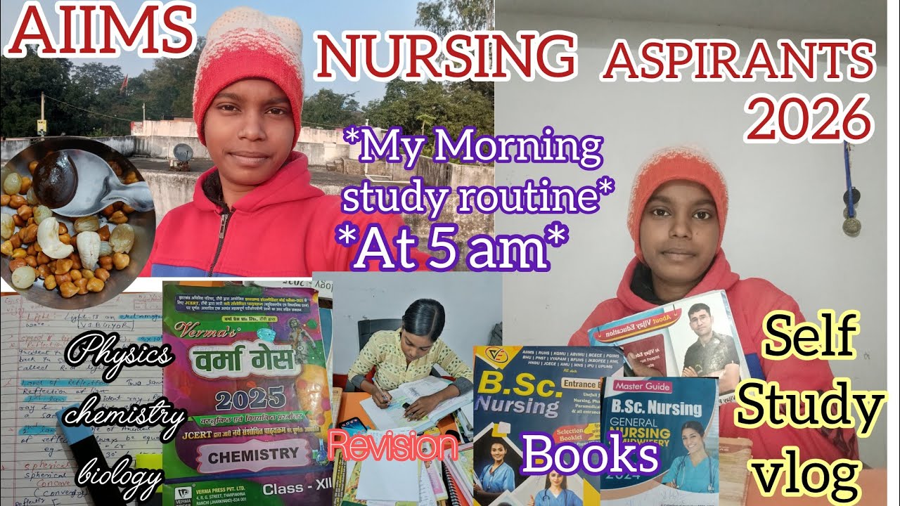 My Morning Study routine as a Aiims nursing aspirants Self study vlog ...