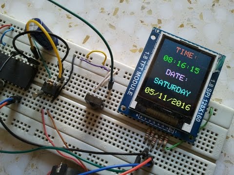 Real time clock with remote control using PIC18F4550, DS1307 and TFT display