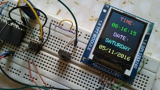 Real time clock with remote control using PIC18F4550, DS1307 and TFT display