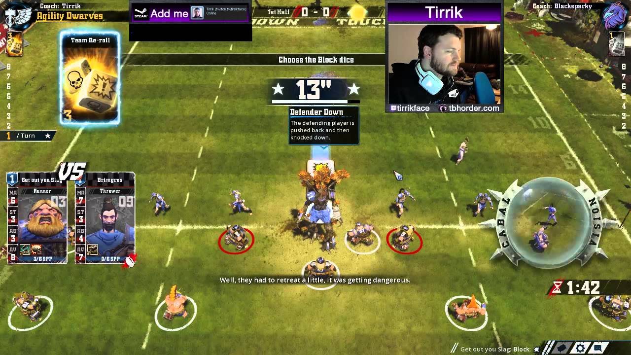 Tirrikface - Blood Bowl 2 - Agility Dwarves 2nd Game 2nd win