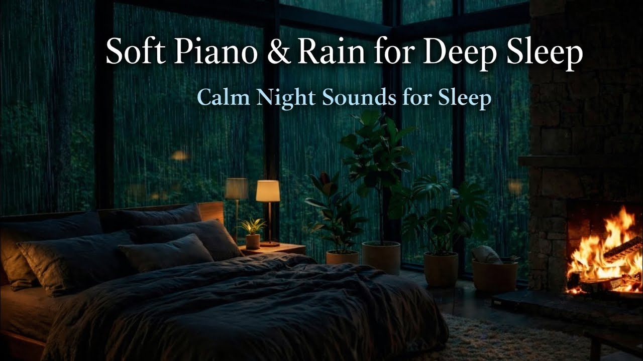 Relaxing Piano Music & Rain Sounds for Deep Sleep, Stress Relief and ...