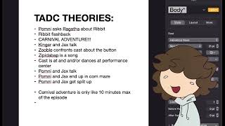 TADC ep 8 theory/prediction list creation