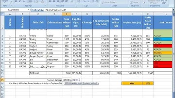 020-1- Microsoft Excel 2010 - Stok Takip Uygulaması - Stok Takip Sayfası