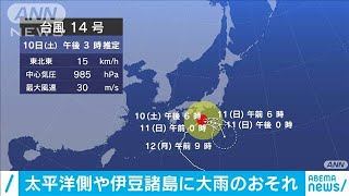 台風、静岡・御前崎の南海上に　300ミリの雨予想も(2020年10月10日)