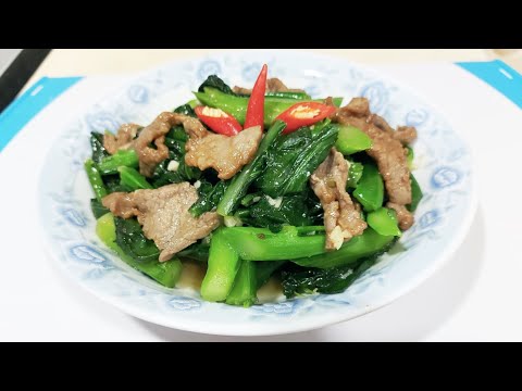 Cara Membuat Resep Sayur Kailan Tumis Daging Sapi || Rasanya Enak banget||Masakan Hongkong Yang Mantap