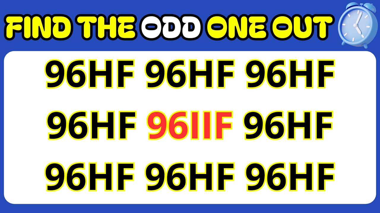 Find the ODD One Out - Number & Letter Edition || spot the difference ...