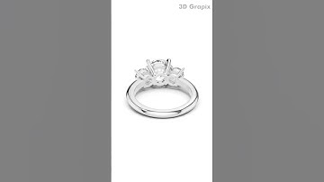 Jewellery CAD Design Rendering Ring - 020|White Gold | 360° Realistic View #3dgrapix #3DRendering